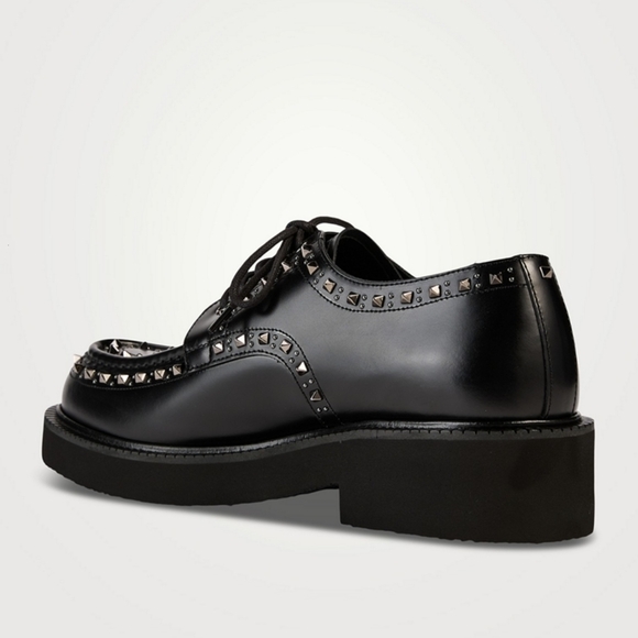VALENTINO GARAVANI Gentleglam Studded Leather Derby Shoes - Picture 2 of 8